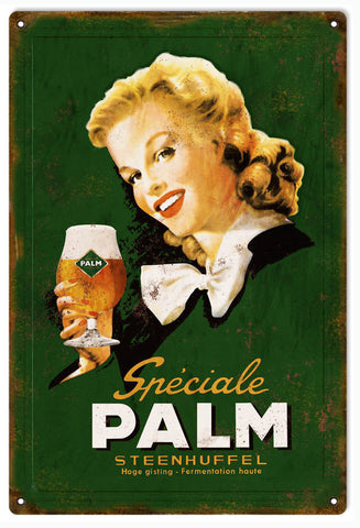 Vintage Palm Beer Metal Sign