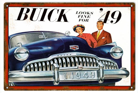 Vintage 49 Buick Metal Sign
