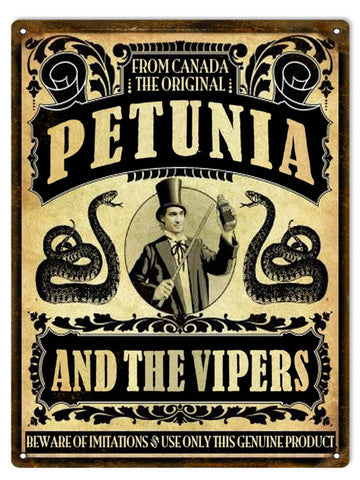 Vintage Petunia Genuine Product Metal Sign