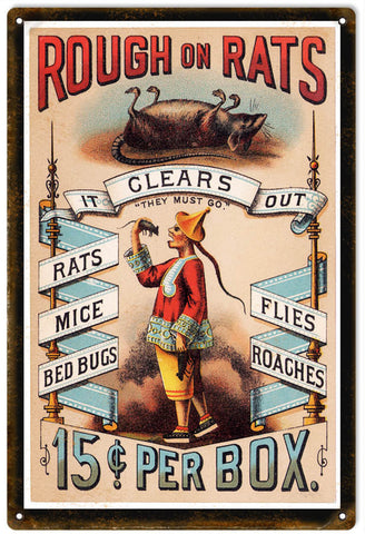 Vintage Rodents And Insect Killer Metal Sign