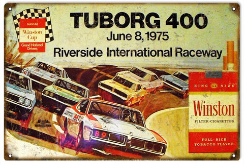 Vintage Winston Cup Raceway Metal Sign