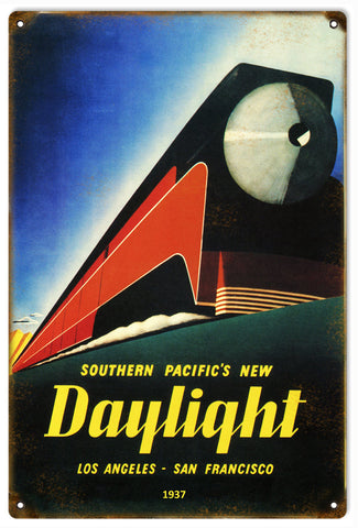 VintageSouthern Pacific Daylight Railroad Metal Sign