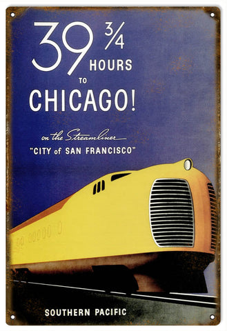 Vintage Southern Pacific Railroad Metal Sign