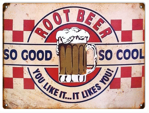 Vintage Root Beer Metal Sign