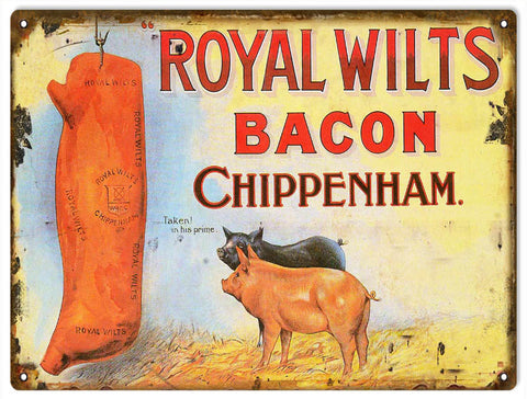 Vintage Royal Wilts Bacon Metal Sign