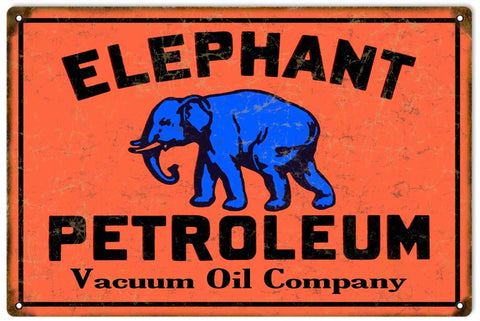 Vintage Elephant Petroleum Metal Sign