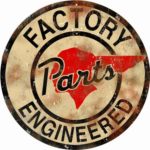 Vintage Factory Parts Engineer Metal Sign