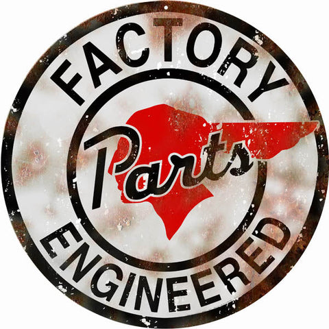 Vintage Factory Parts Engineer Metal Sign