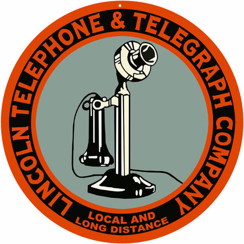 Lincoln Telephone And Telegraph Metal Sign