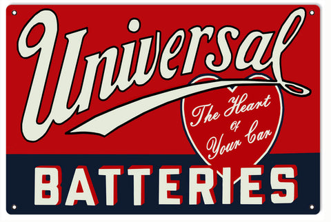 Universal Batteries Metal Sign