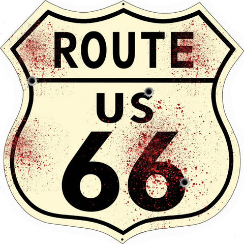 Vintage Route 66 Automobile Metal Sign