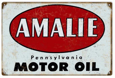 Vintage Amalie Motor Oil Metal Sign