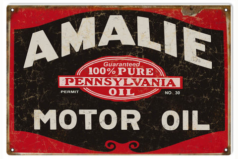 Vintage Amalie Motor Oil Metal Sign