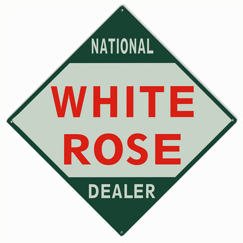 White Rose Dealer Metal Sign