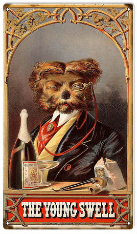 Vintage The Young Swell Cigar Metal Sign