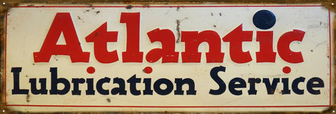 Vintage Atlantic Lube Service Metal Sign