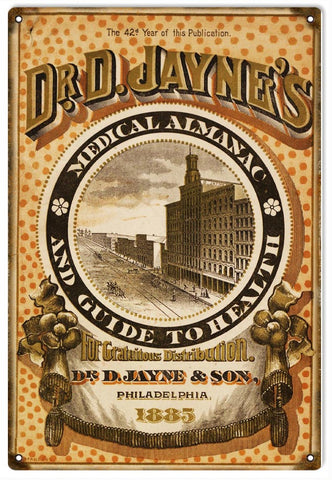 Vintage Medical Almanac And Health Guide Metal Sign