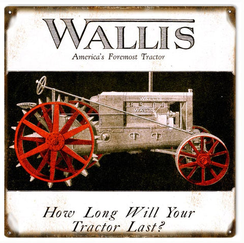 Vintage Wallis Tractor Metal Sign