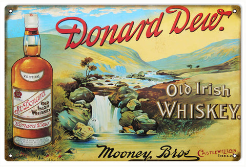 Vintage Donard Dew Whiskey Metal Sign
