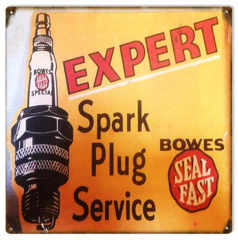 Vintage Spark Plug Service Metal Sign