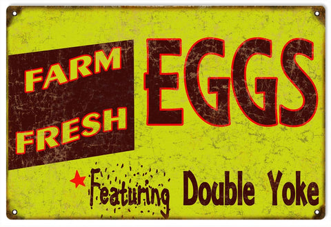 Vintage Farm Fresh Eggs Metal Sign