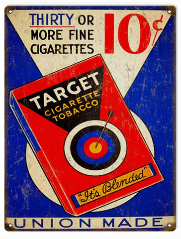 Vintage Target Cigar Metal Sign