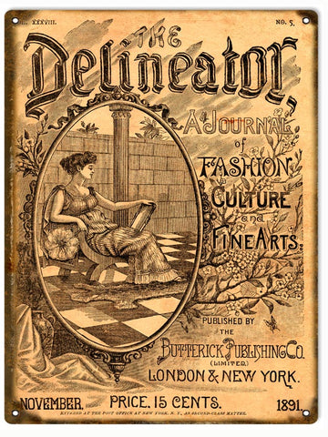 Vintage Delineator Journal Metal Sign