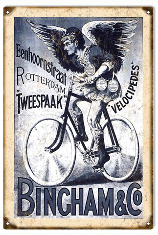 Vintage Bingham & Co. Bicycle Metal Sign