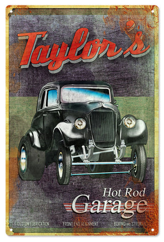 Vintage Rust Looking Taylors Garage Metal Sign