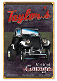 Taylors Hot Rod Garage Metal Sign