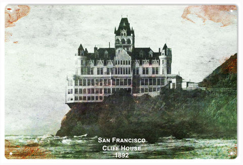 Vintage San Francisco Cliff House 1892 Metal Sign