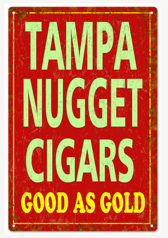 Vintage Tampa Nugget Cigars Metal Sign