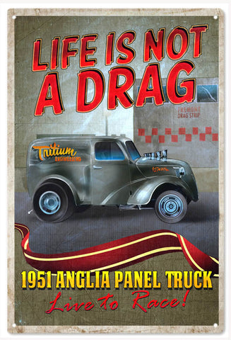 Vintage 1951 Anglia Panel Truck Metal Sign