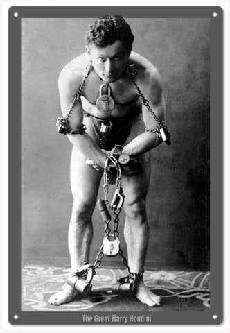 The Great Harry Houdini Metal Sign