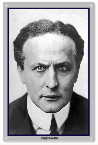 Harry Houdini His Face Metal Sign