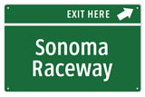 Sonoma Raceway Metal Sign