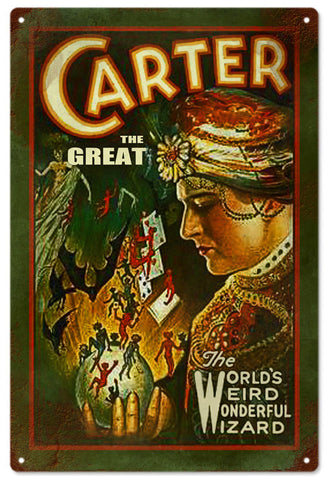 Carter The Great Magician 12x18 Metal Sign