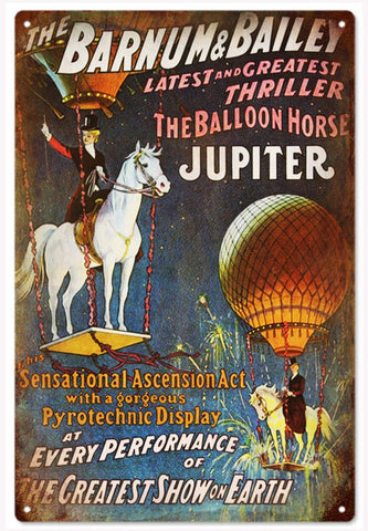 The Barnum & Bailey Balloon Horse Circus Metal Sign