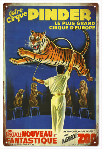 Votre Cirque Pinder Circus Metal Sign