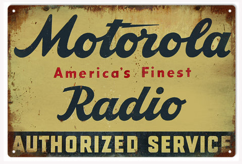 Motorola Radio Vintaged Metal Sign