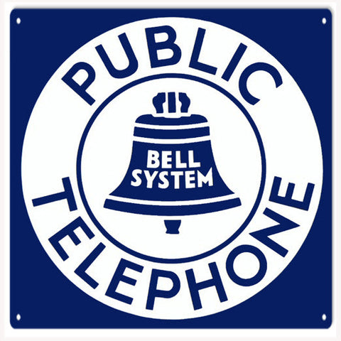 Public Telephone sign vintage Metal Sign
