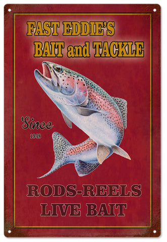 Fast Eddies Bait and Tackle Metal Sign