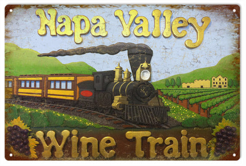 Napa Valley Wine Train Metal Sign