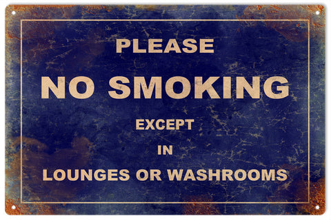 Vintage Please No Smoking Metal Sign
