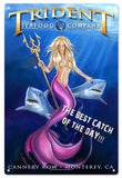 Trident Mermaid Metal Sign