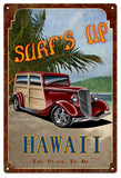 Surfs Up Hawaii Metal Sign