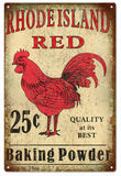 Rhode Island Red Baking Powder Metal Sign