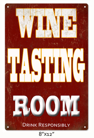 Wine Tasting Room Metal Sign