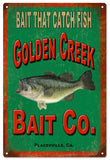 Golden Creek Bait Co.Fishermans Metal Sign