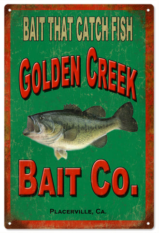 Golden Creek Bait Co.Fishermans Metal Sign